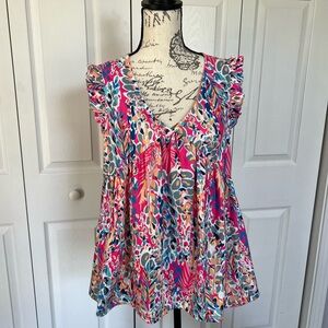 Boutique Flutter Sleeve Top sz medium
